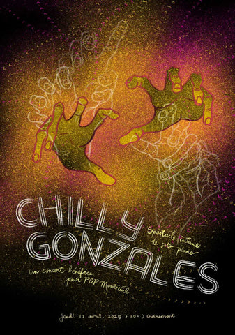 Chilly Gonzales Benefit Concert - Screen printed poster